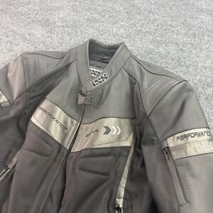 IXS Performance Gear Motorcycle Jacket Leather Mesh Armor Padded US 46 EU 56
